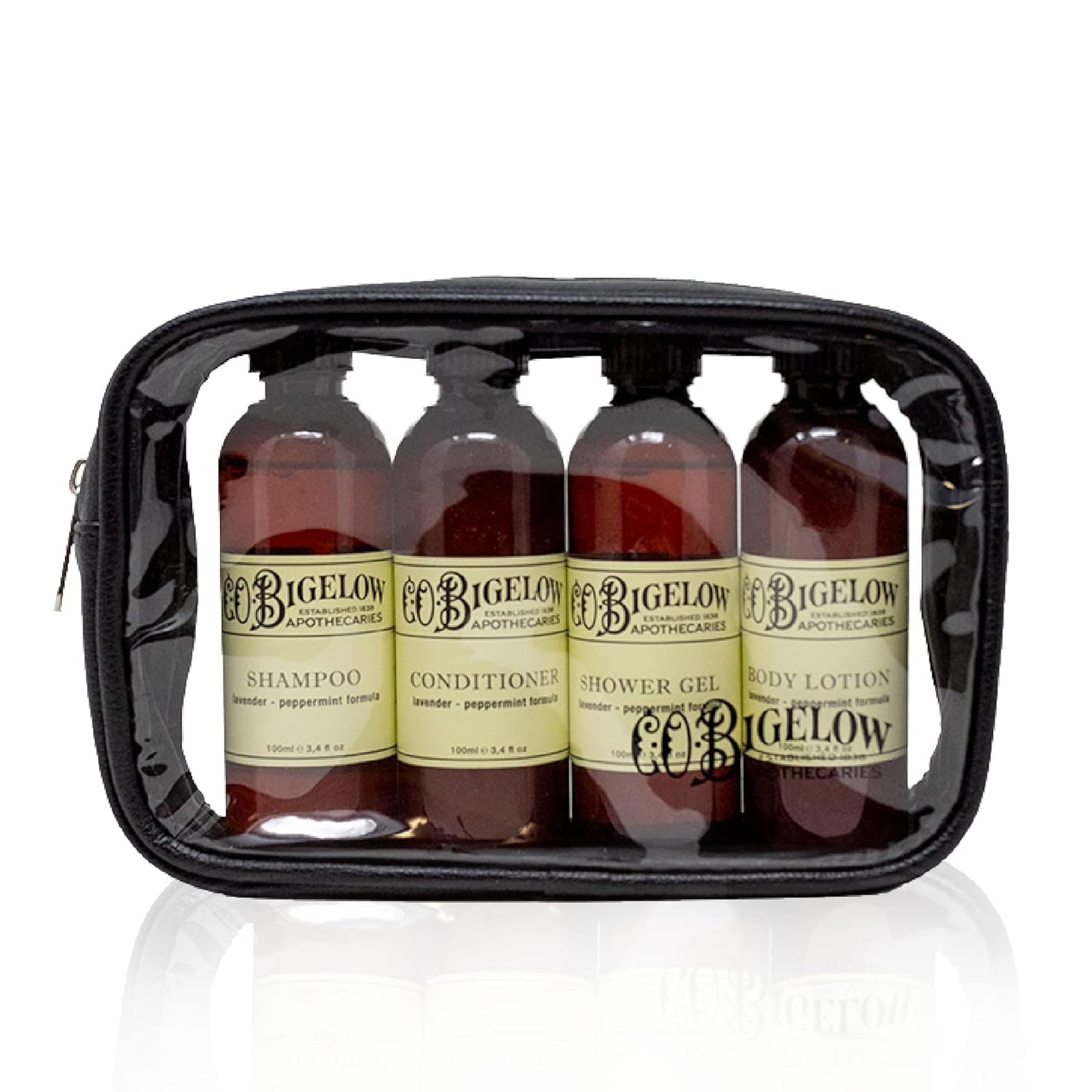 C.O. Bigelow Lavender Peppermint Travel Kit - 4 Items with Travel Case | Perfect for On-the-Go Relaxation