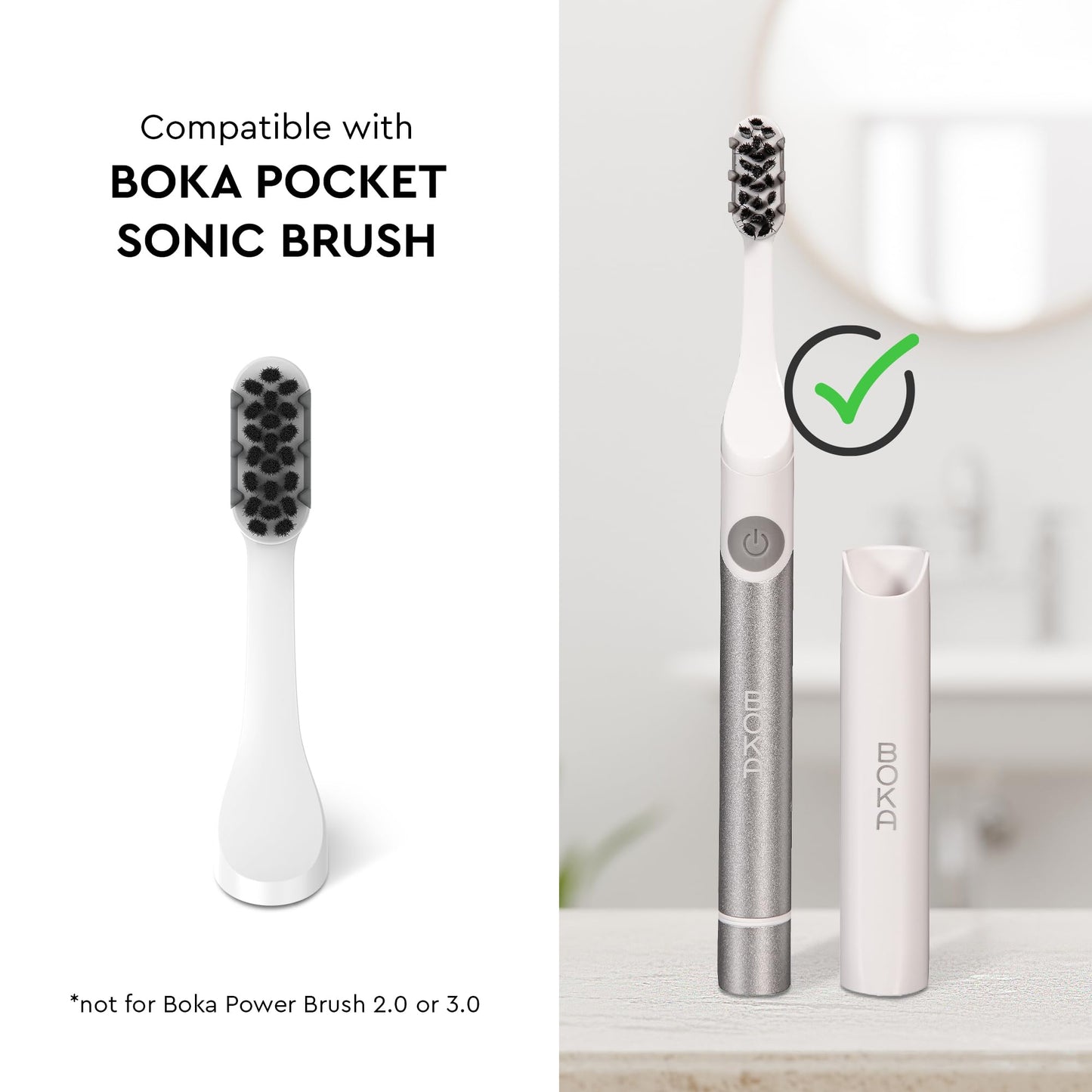 Boka Sonic Electric Toothbrush for Adults - 24000 VPM w/Standard & Sensitive Modes - Waterproof & Up to 120 Battery Life w/Travel Cover & Wall/Mirror Mount - Automatic Smart Timer, Non-Slip Handle
