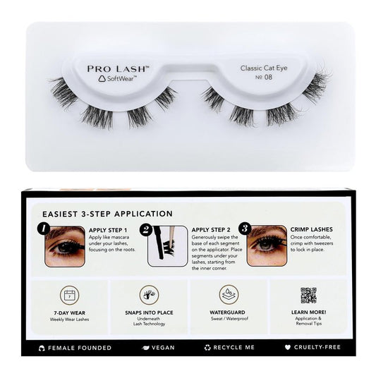 Pro Lash SoftWear Professionally Styled Lash Clusters - Seamless, Lightweight Lashes - 7-Day Cluster Eyelash Extensions - Waterproof Lashes Clusters - Single Set - Classic Shorties No. 05 Black
