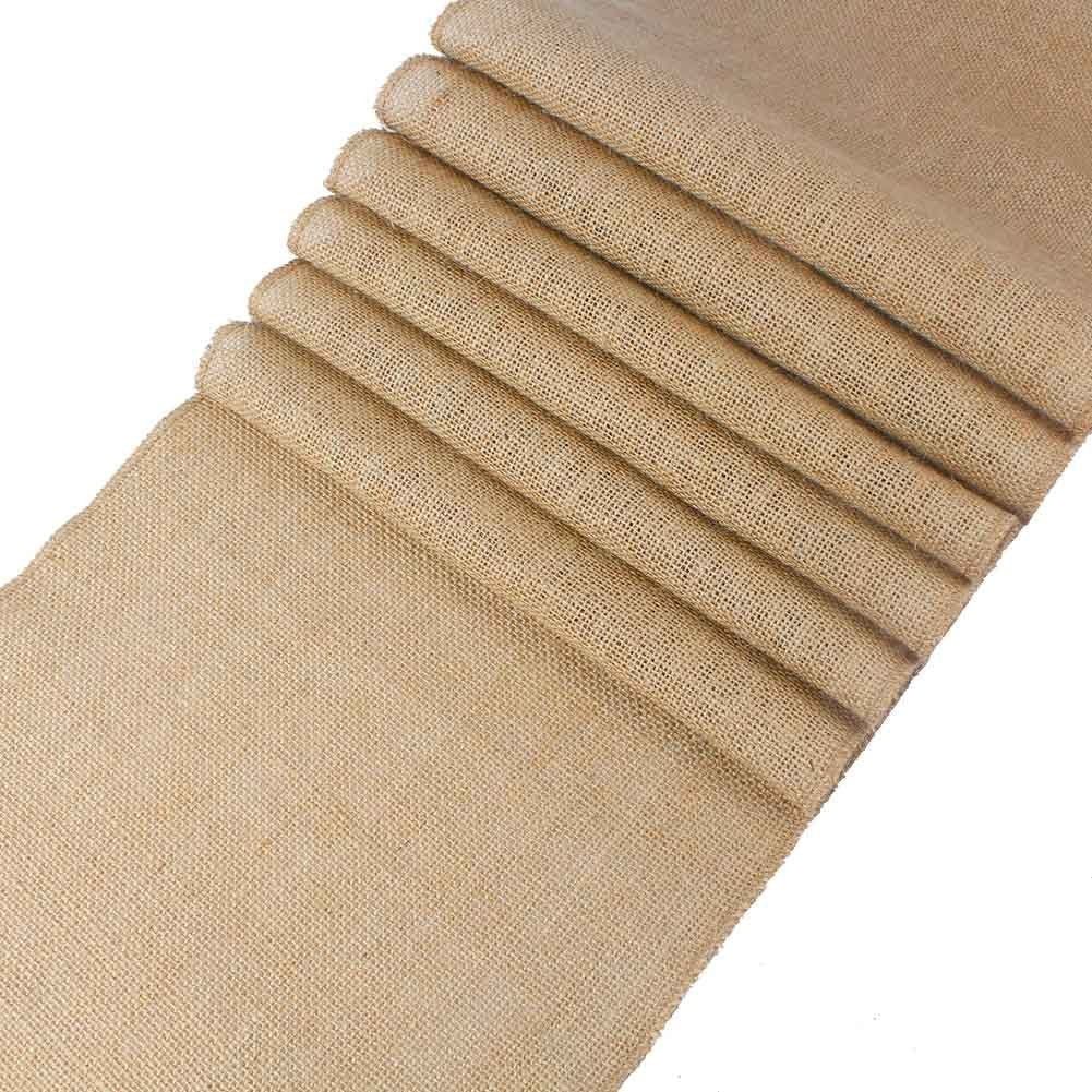 100% Natural Jute Rustic Burlap Table Runner - 12" Wide x 120" Long - Perfect for Rustic Theme Weddings, Events, Parties, BBQ's, Dining Table & Home Decor.