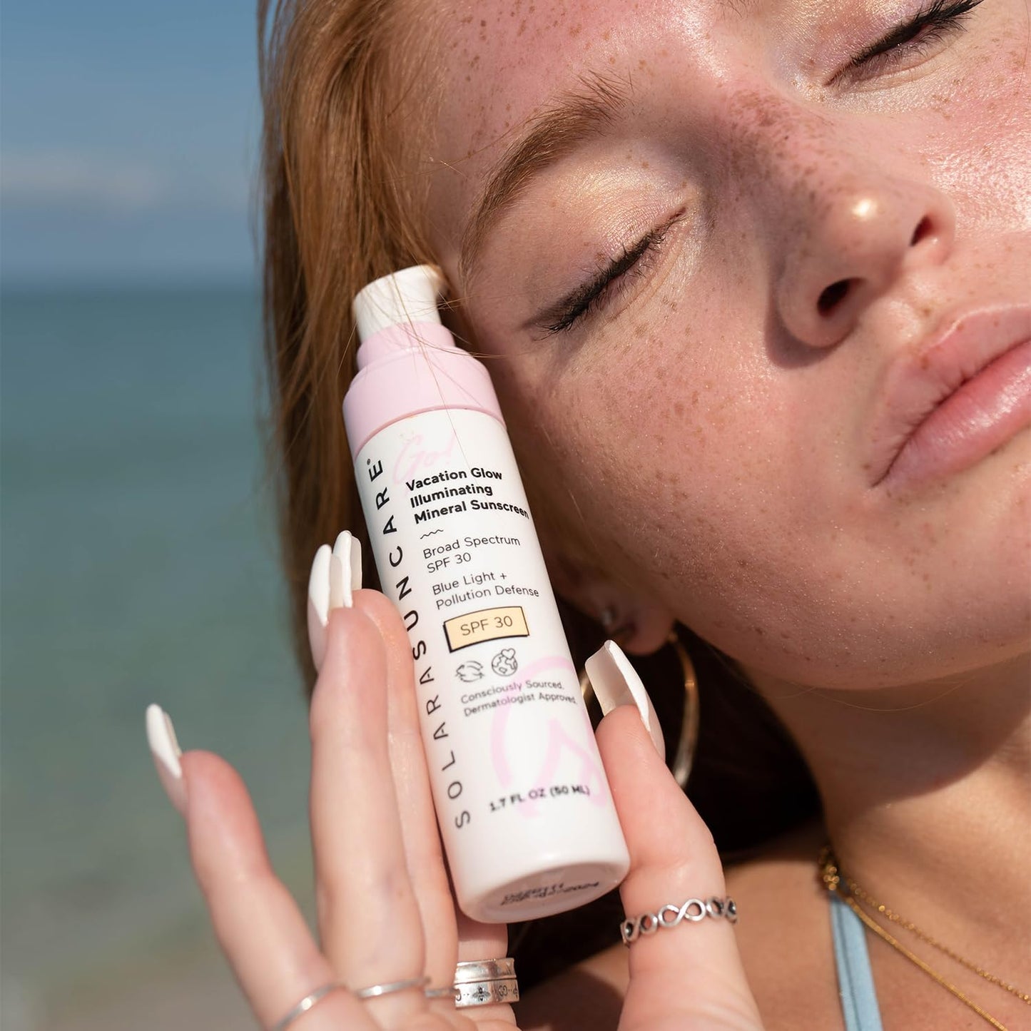 Solara Suncare - Go! Vacation Glow Illuminating Tinted Moisturizer, SPF 30 | EWG Verified, Vegan, Cruelty Free, Reef friendly | Unscented, Lightweight, Safe For Sensitive Skin (1.7 fl oz | 50 ml)