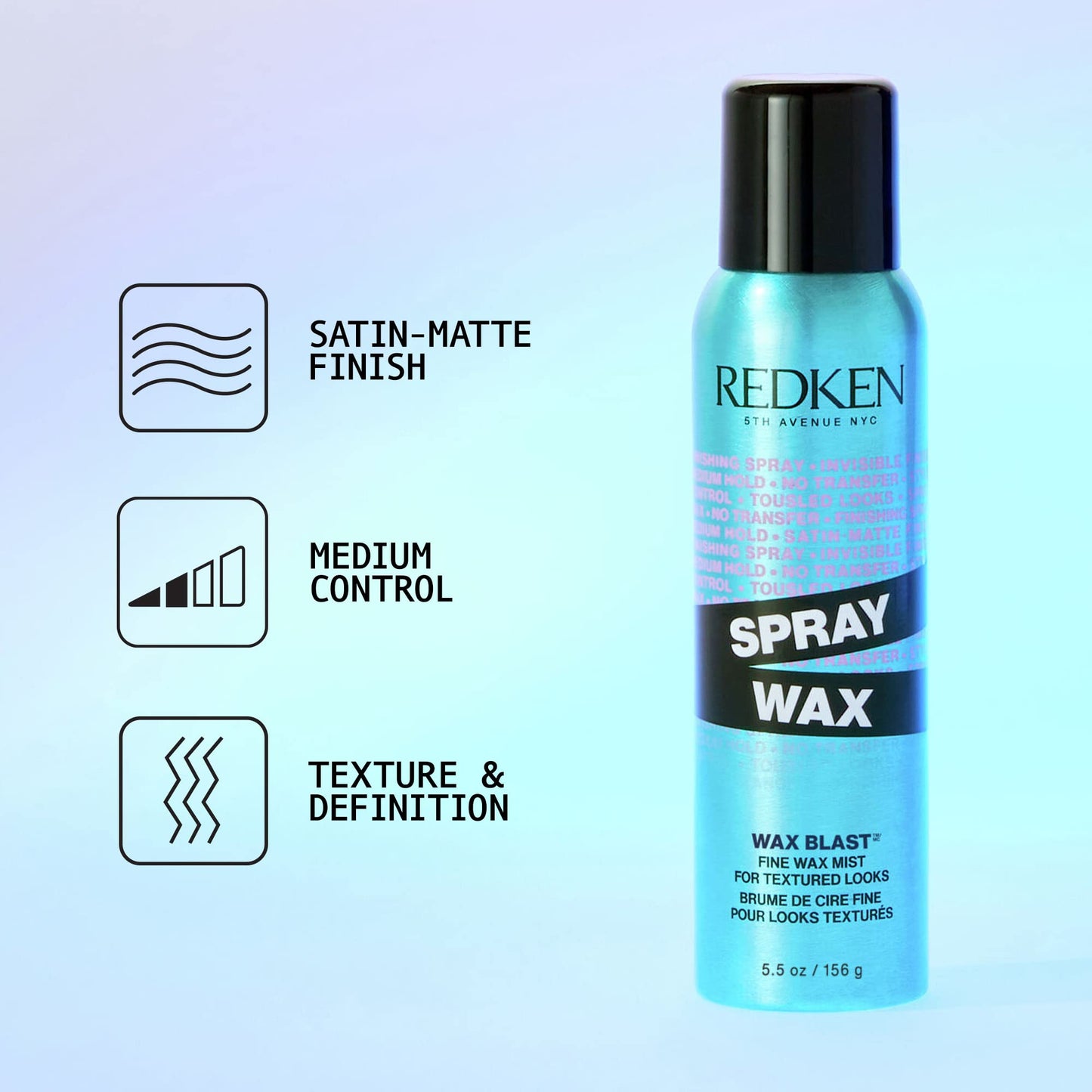 Redken Spray Wax Invisible Texture Mist – For All Hair Types, 5.5 Oz
