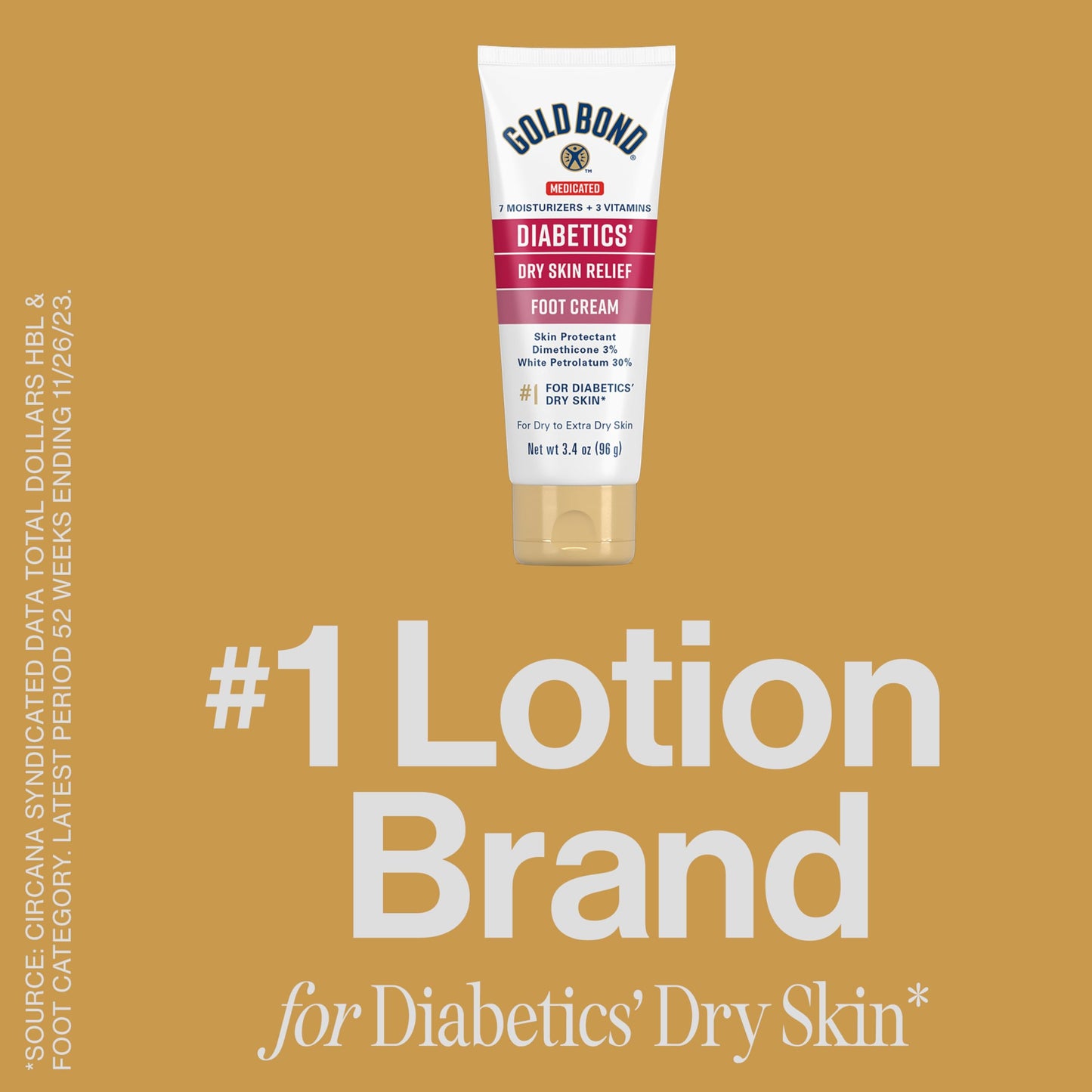 Gold Bond Diabetics' Dry Skin Relief Body Lotion, 13 oz. & Foot Cream, 3.4 oz. Bundle for Dry, Rough Skin