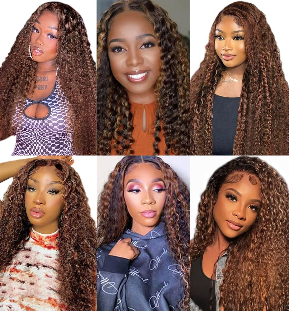 Highlight Bundles Human Hair Dark Brown Loose Deep Wave Bundles 12 14 16 Inch P430 Human Hair Bundle Brazilian Virgin Remy Hair Chocolate Brown Bundle 100g/Pc