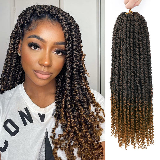 Nice One Pre-Twisted Passion Twist Hair 18 Inch, 112 Strands Long Passion Twist Crochet Hair for Women 8 Packs Pre-Looped Passion Twists Braiding Synthetic Hair Extensions (18 Inch (Pack of 8), T30)