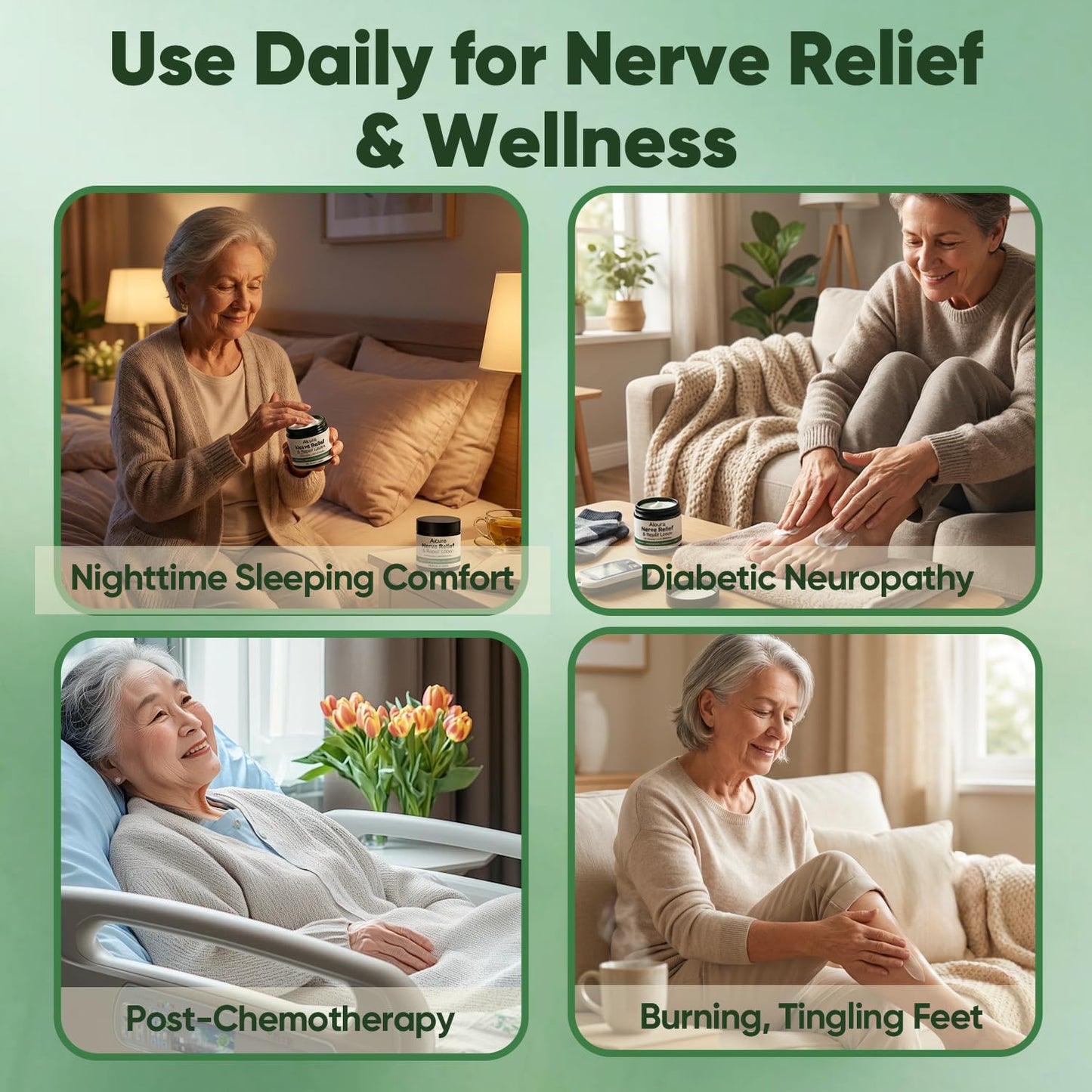 Peehss Alcura Nerve Cream, Revive Neuropathy Lotion with Arnica & Magnesium for Knee, Lumbar, Neck, Hand and Foot, 4 oz,1 Pcs
