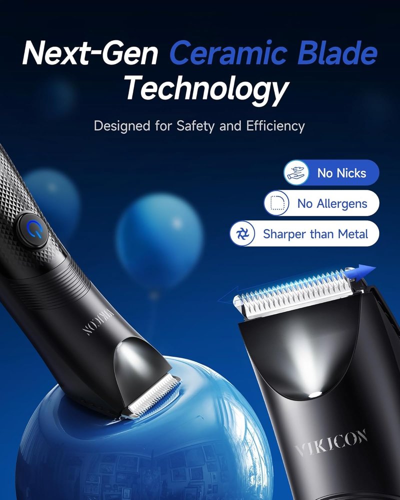 Manscape Trimmer for Men - No Nicks Electric Razor for Body Hair Removal | Waterproof, USB-C Charging, Ceramic Blade