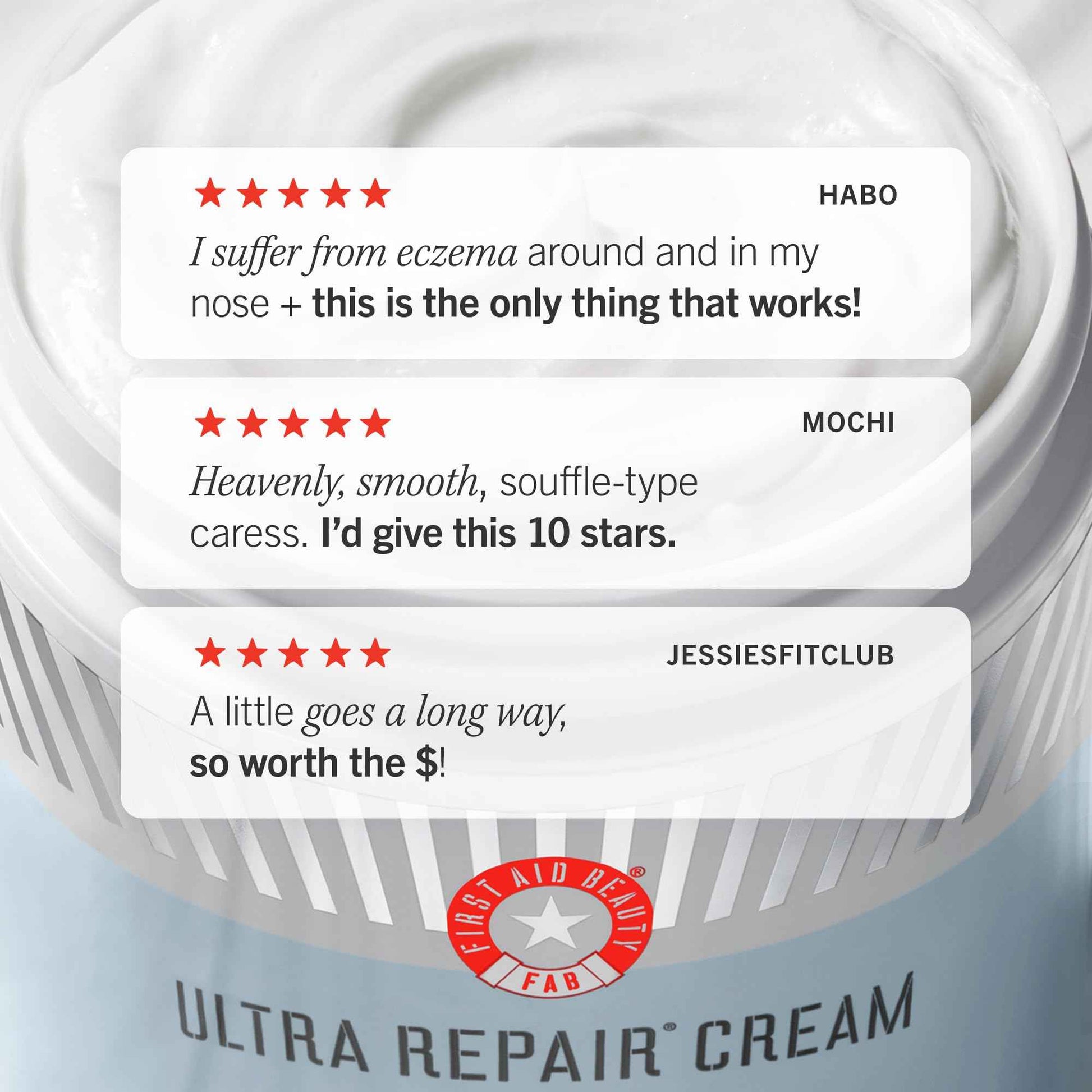 First Aid Beauty - Ultra Repair Cream, Intense Hydration Whipped Colloidal Oatmeal, Clinically Proven to Strengthen Skin Barrier in 7 Days & Helps Relieve Eczema, Luxury Face & Body Moisturizer, 2 oz