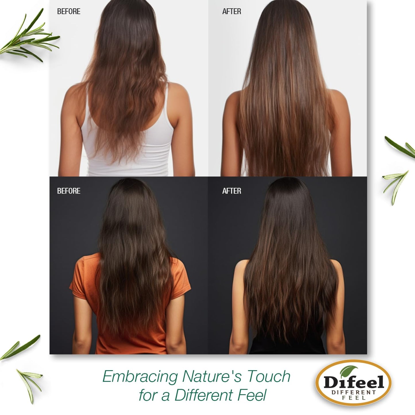 Difeel Rosemary Mint Strengthening Shampoo with Biotin 33.8 oz. - Made with Natural Rosemary Oil for Hair Growth