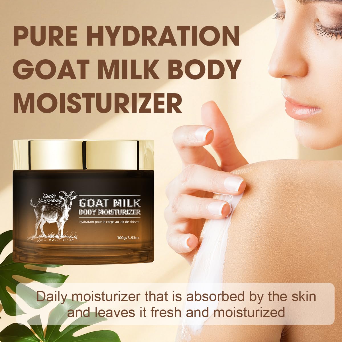 Bmrewax Goat Milk Lotion - Whipped Body Butter Cream with Goat Milk - Deeply Moisturizes, Softens Skin - Natural & Gentle for All Skin Types, 3.53 oz