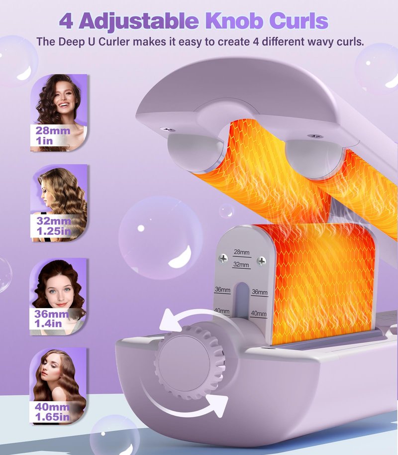 Dual Voltage Hair Dryer Brush for Travel,4 in 1 Blow Dryer Brush,Hair Crimpers and Wavers with Cool Airflow,Volumizer,110-240V Dual Voltage with European Plug Adapter(Purple)