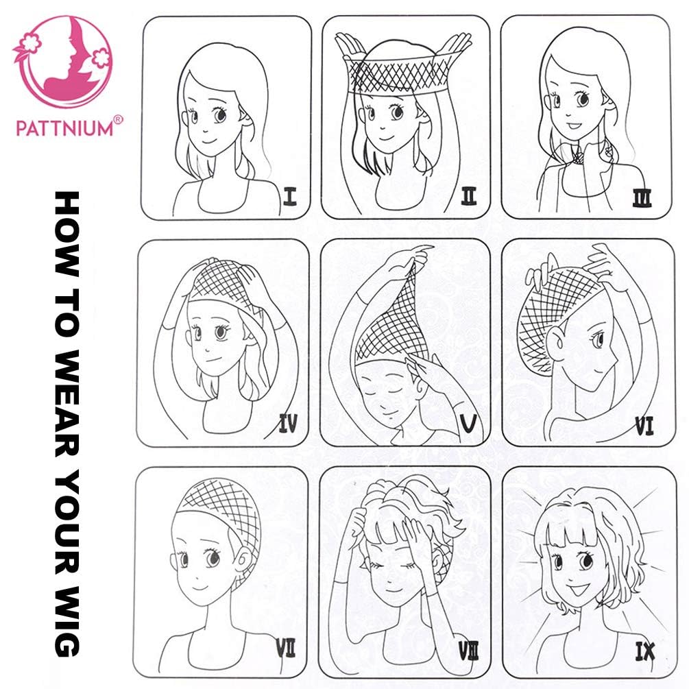 PATTNIUM Red Wig for Kids Girls Short Red Wig with Bangs Child Dark Red Ponytails Wig Include 2 Detachable Buns with Clips Synthetic Wig with Wig Cap(Red)
