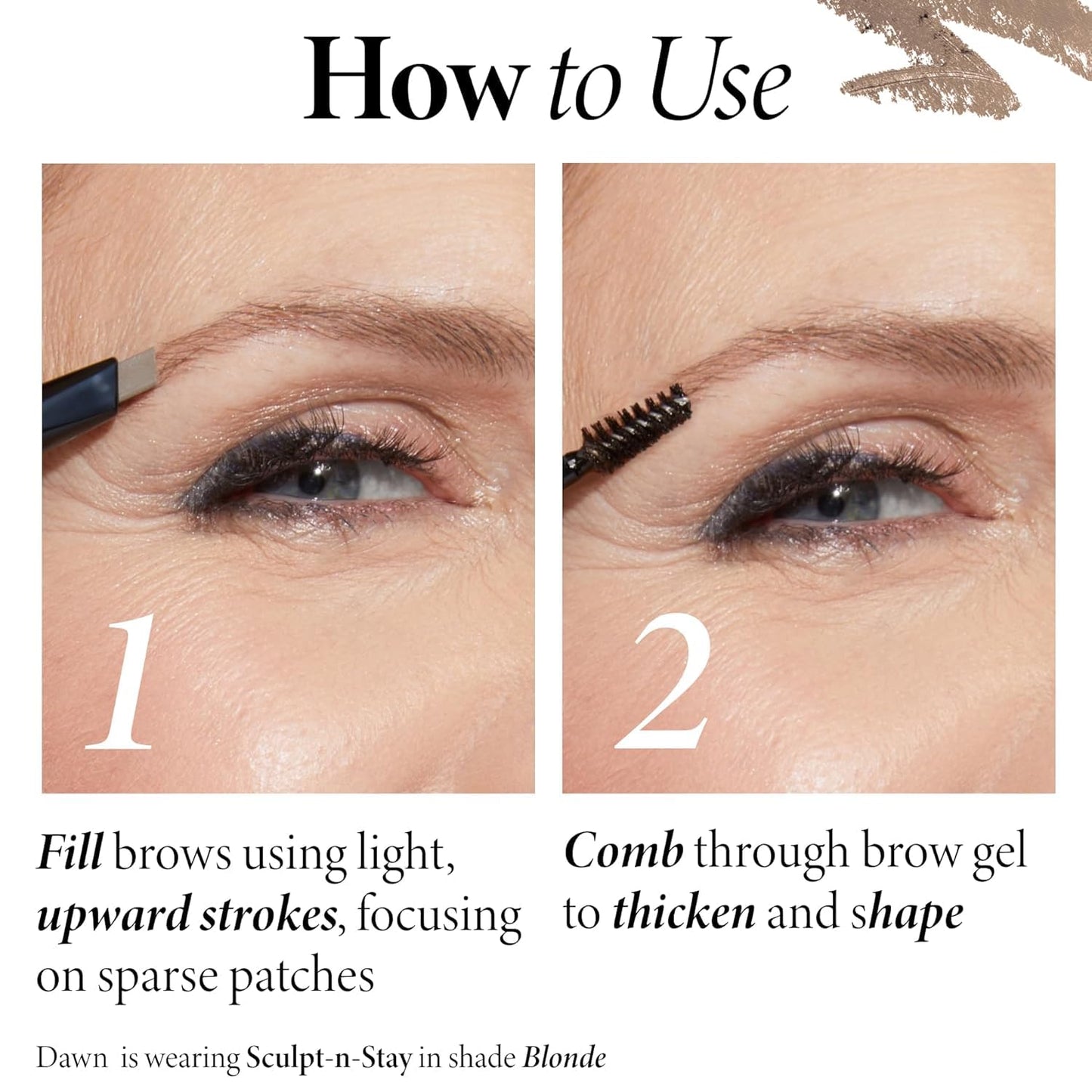 LAURA GELLER NEW YORK Sculpt-n-Stay 2-in-1 Waterproof Eyebrow Pencil & Brow Gel – Dark Brown – Fills Sparse Brows, Defines & Sets – Smudge-Proof, Long-Lasting, Natural Finish