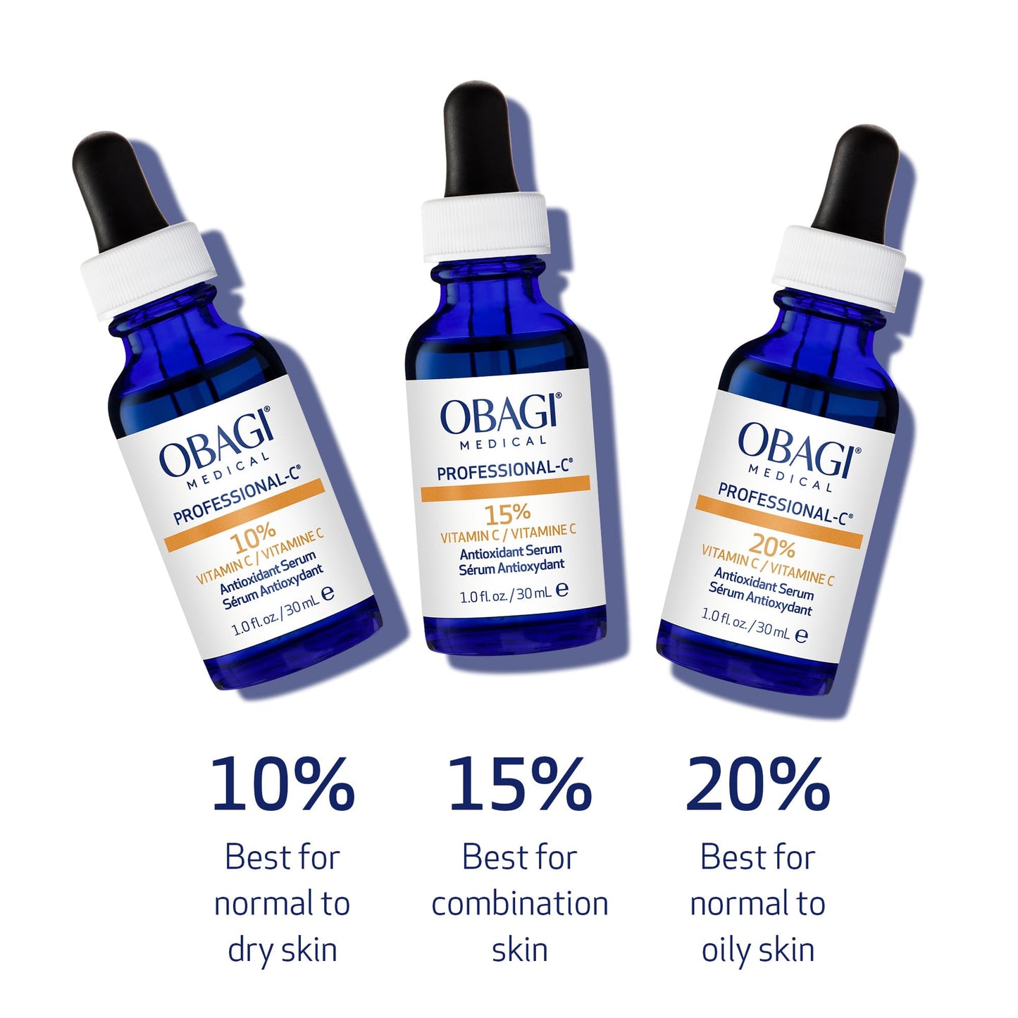 Obagi Professional C Serum 20%, Vitamin C Facial Serum with Concentrated 20% L Ascorbic Acid for Normal to Oily Skin, 1.0 Fl Oz