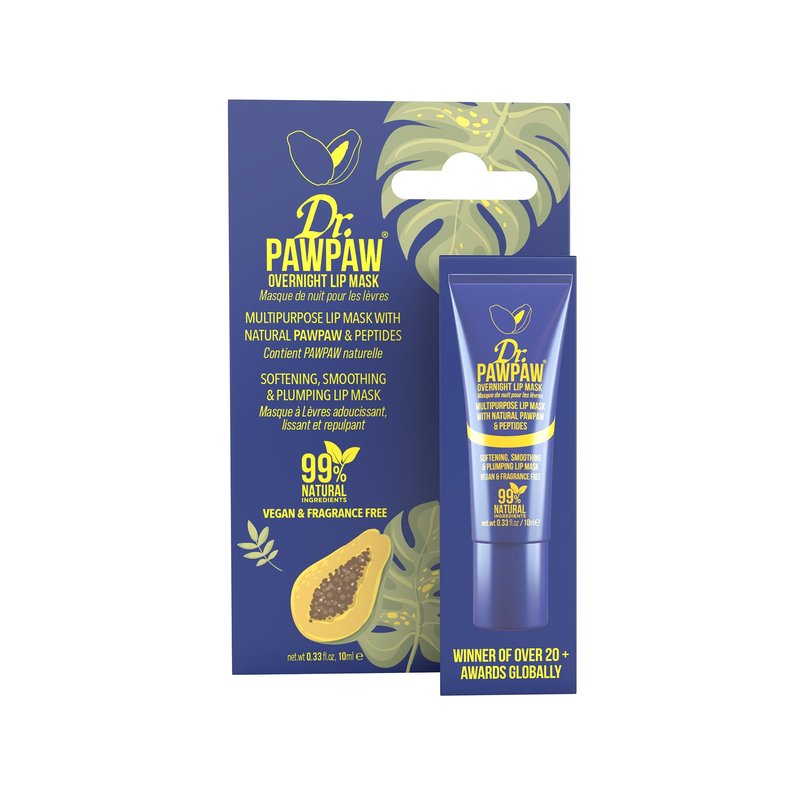 Dr. PawPaw Multipurpose Overnight Lip Mask - Lip Sleeping Mask with Peptides - Natural Lip Moisturizer for Plumper Lip - Cruelty Free - 0.84 oz