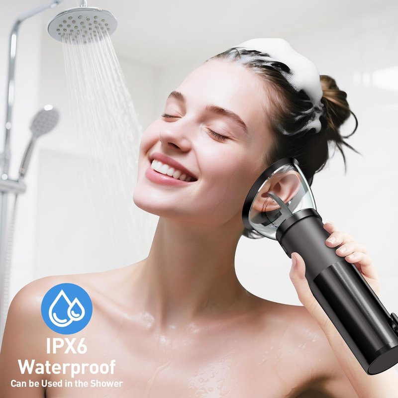 Ear Wax Removal-Electric Ear Cleaner, Retractable Ear Cleaning Kit, Safe Ear Wax Removal Tool, Effective Ear Irrigation Flushing System, Waterproof Ear Washer for Humans with 4 Pressure Modes