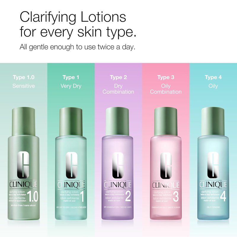 Clinique 3-Step Clarifying Lotion - Exfoliating Toner for Sensitive Skin | Alcohol-Free, 13.5 Fl Oz