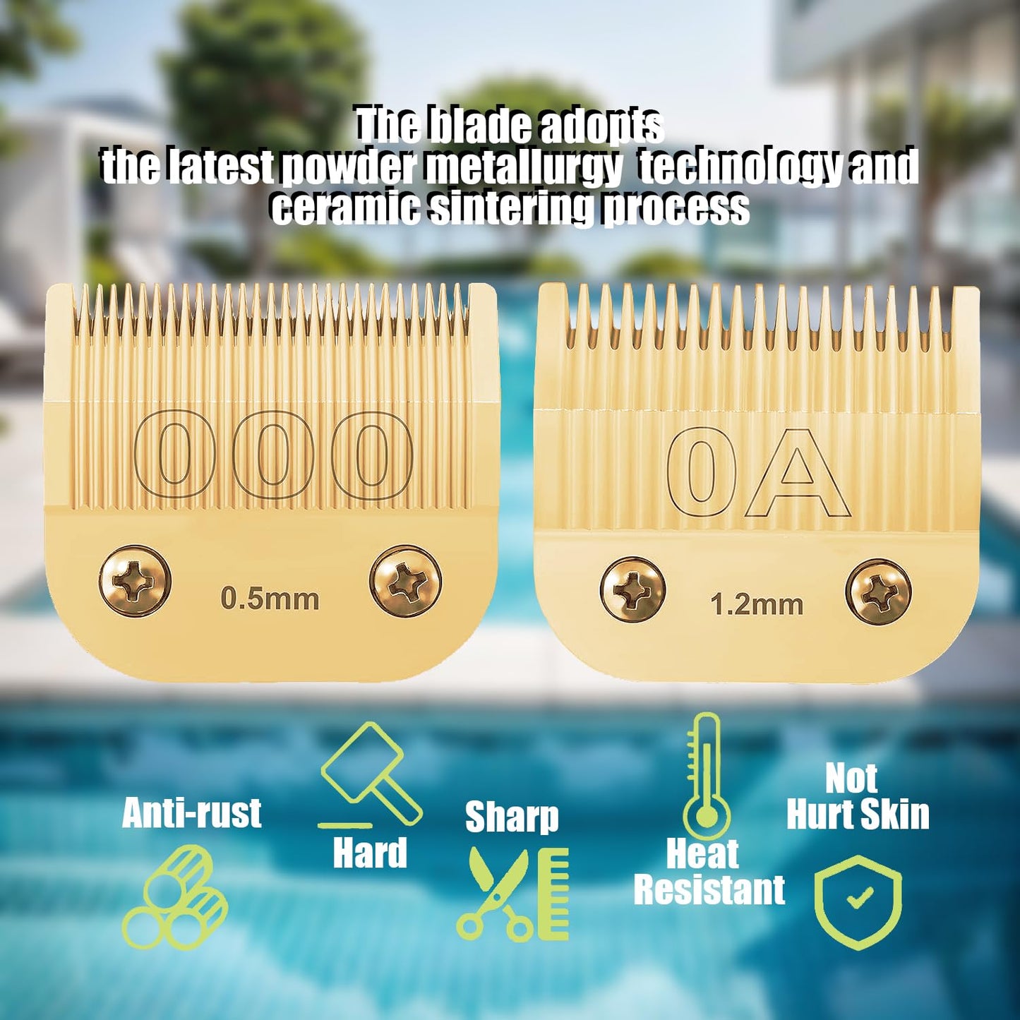 Detachable Replacement Ceramic Blades,Compatible with Andis/oster Classic 76/Star-Teq/Power-Teq/A5 Clipper (3-3/4)