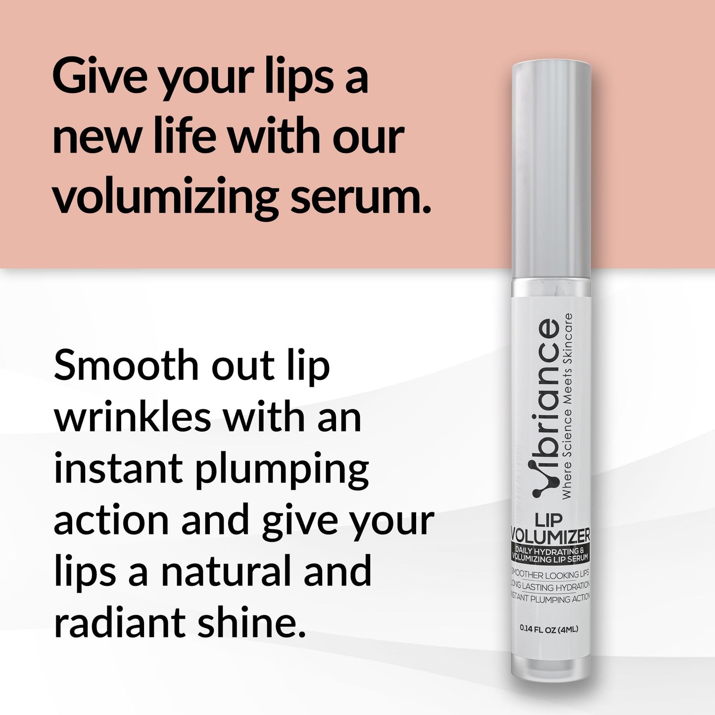 Vibriance Hydrating Lip Volumizer - Plumping Gloss with Hyaluronic Acid - Plumper Smooths Lines and Wrinkles, 0.14 fl oz