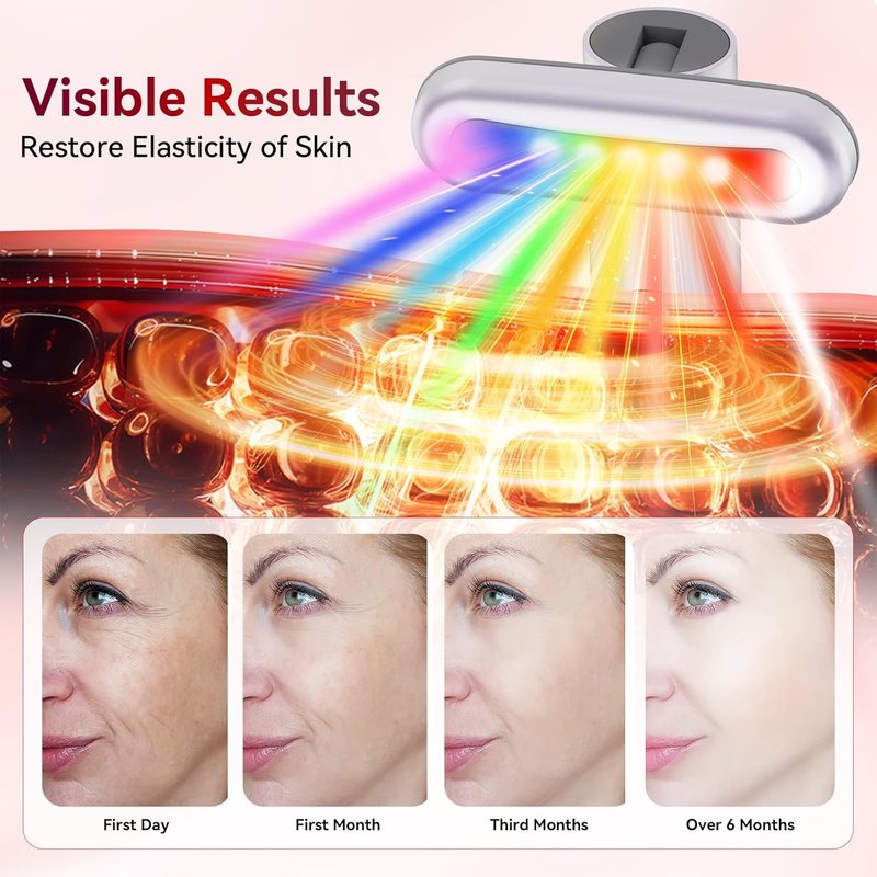 Red Light Therapy Wand - 9-in-1 Portable Facial Massager with Microcurrent & Vibration | Skincare Rejuvenation Tool for Women, Purple