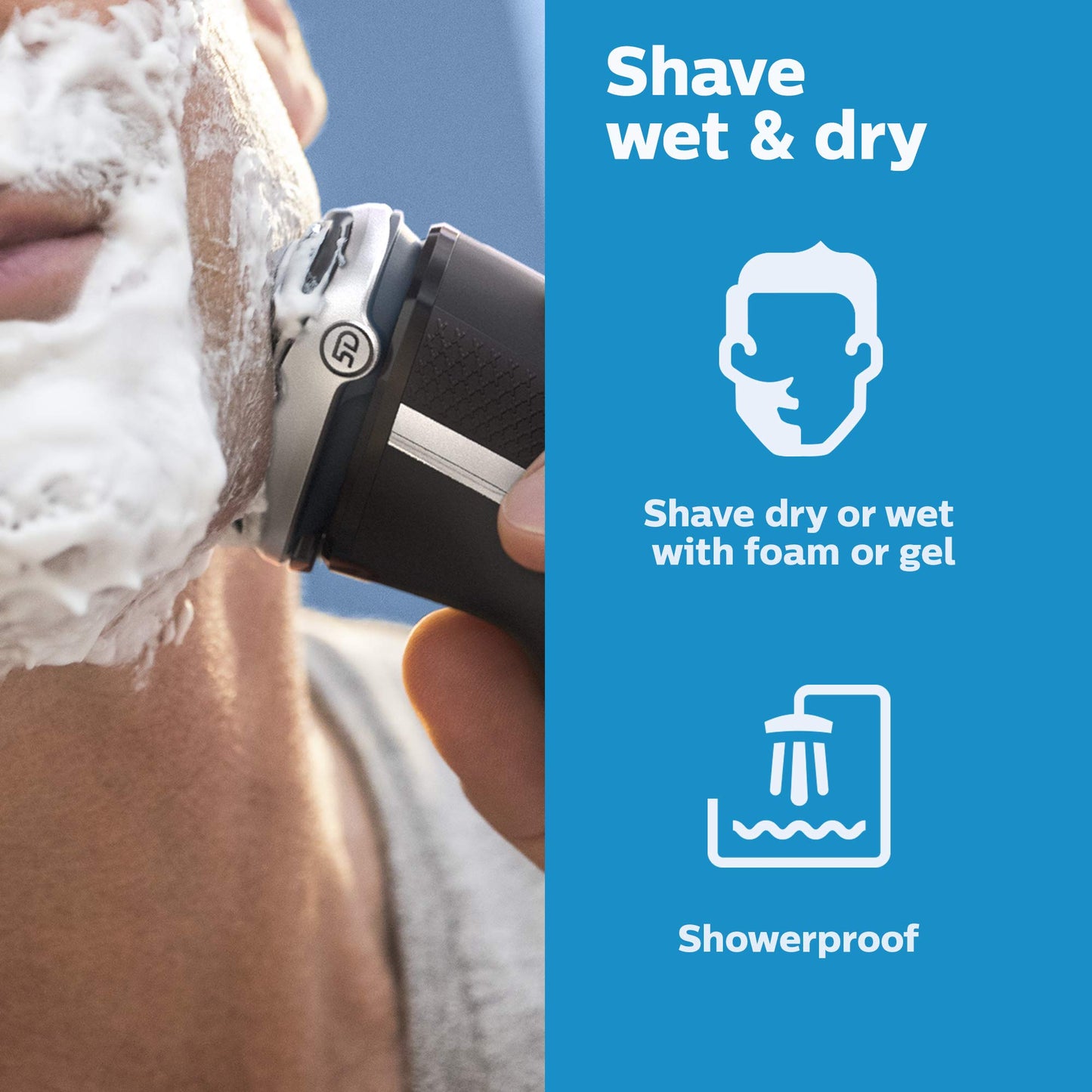 PHILIPS Electric Shavers for Men, Series 3000, Mens Shavers Electric Cordless Rechargeable, Wet & Dry Shaver with Pop-up Trimmer, and Storage Case