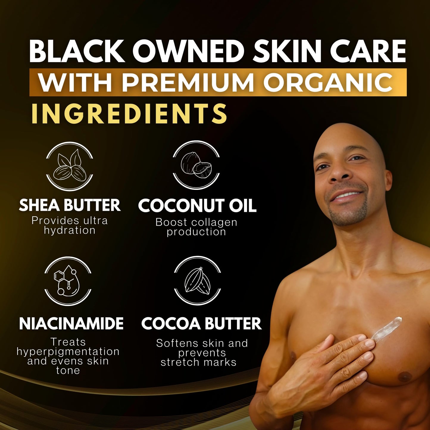 King Complexion Shea Cocoa Premium Body Butter - Large 8 oz - Coconut Oil - Black Skincare - Body Moisturizer - Ultra Hydration - Massage Butter - Light Cocoa Smell - Gives Skin It's Natural Glow