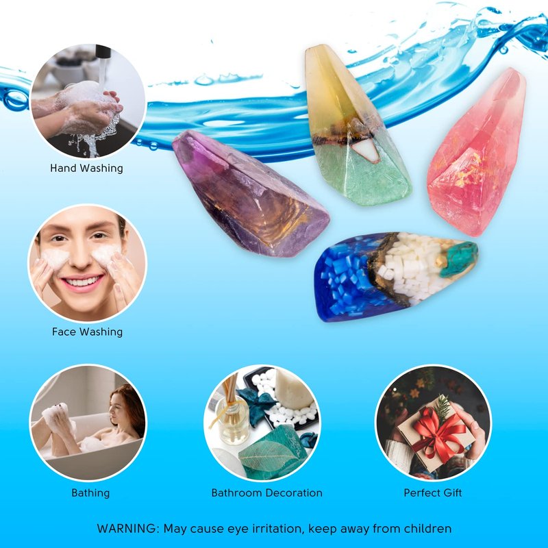Gemstone Soap with Real Crystals - Earth & Home Decorative Crystal Soap | Moisturizing & Scented Gift for Women