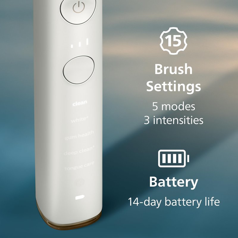 Philips Sonicare DiamondClean Smart 9500 Electric Toothbrush - Sonic Toothbrush with App, Pressure Sensor, 15 Brushing Settings, Replacement Reminder, USB Charging Travel Case, Rose Gold, HX9923/61