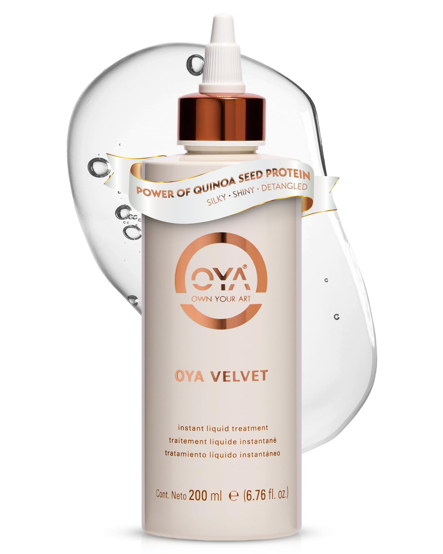 OYA - Velvet Instant Hair Conditioner for Women - Deep Hydrating Treatment for Dry, Damaged, Curly, Color Treated Hair - Moisturizing Keratin Repair for Healthy, Soft, Smooth Hair - 6.76 fl oz