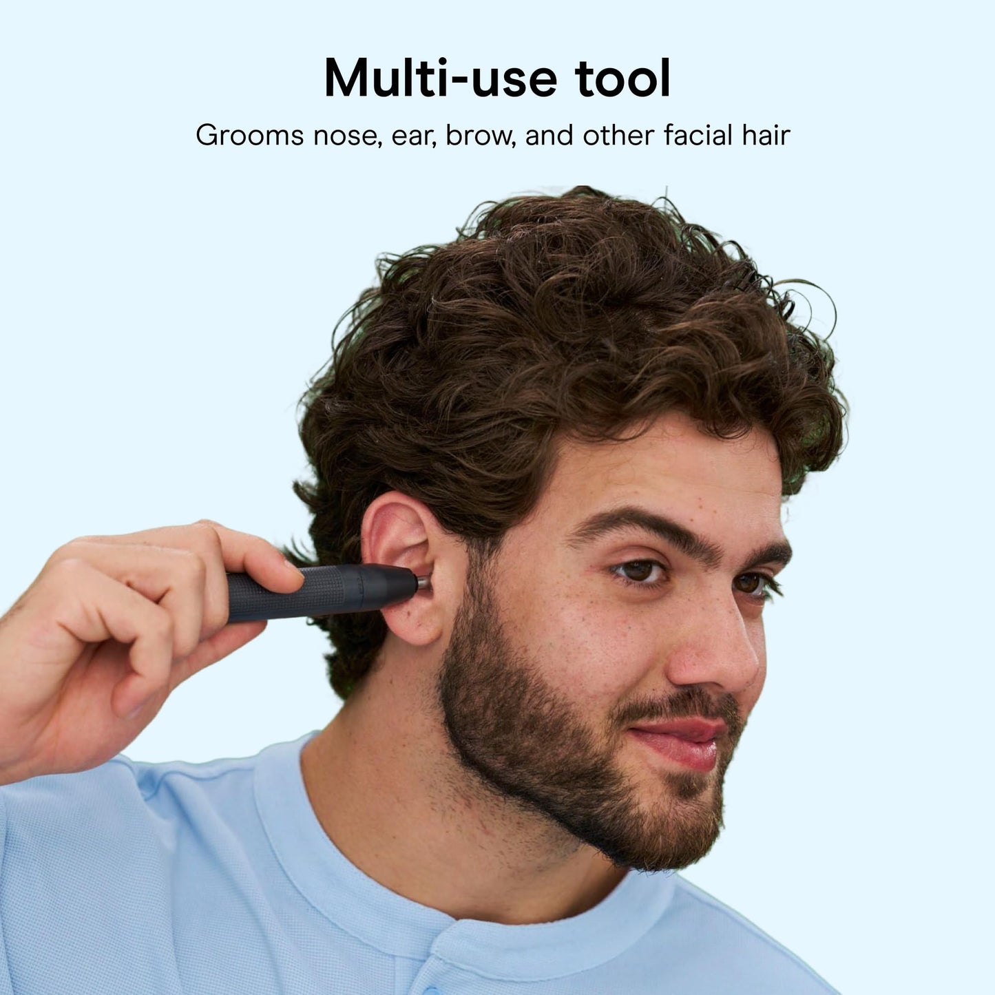 ConairMAN Ear and Nose Hair Trimmer for Men, Cordless, 360° Bevel Blade