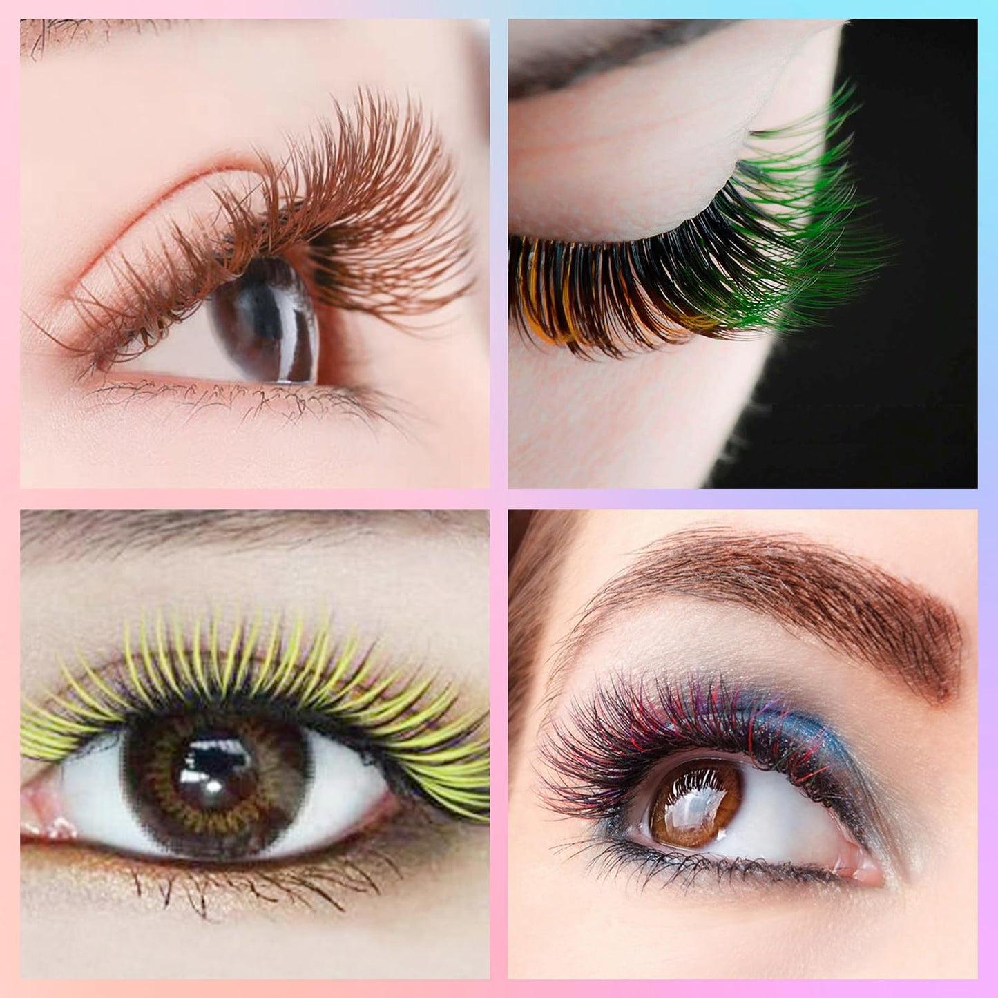 Colorful Eyelash Extensions - Mixed Length Tray for Professional Salon Use | Brown, 0.07-D, 8-15 mm