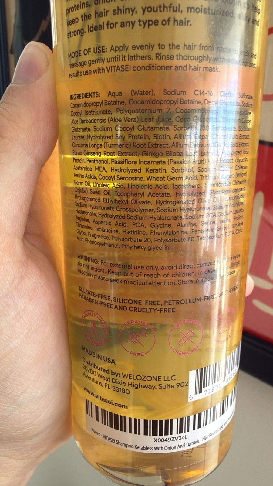 VITASEI Shampoo Kerabless With Onion And Tumeric