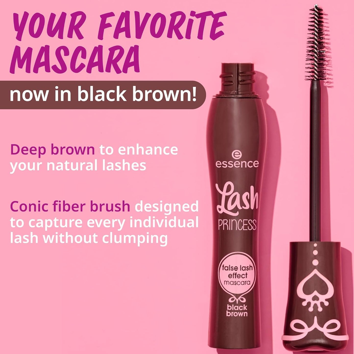Lash Princess Mascara - Brown False Lash Effect | Intense Volume & Length | Vegan & Cruelty-Free