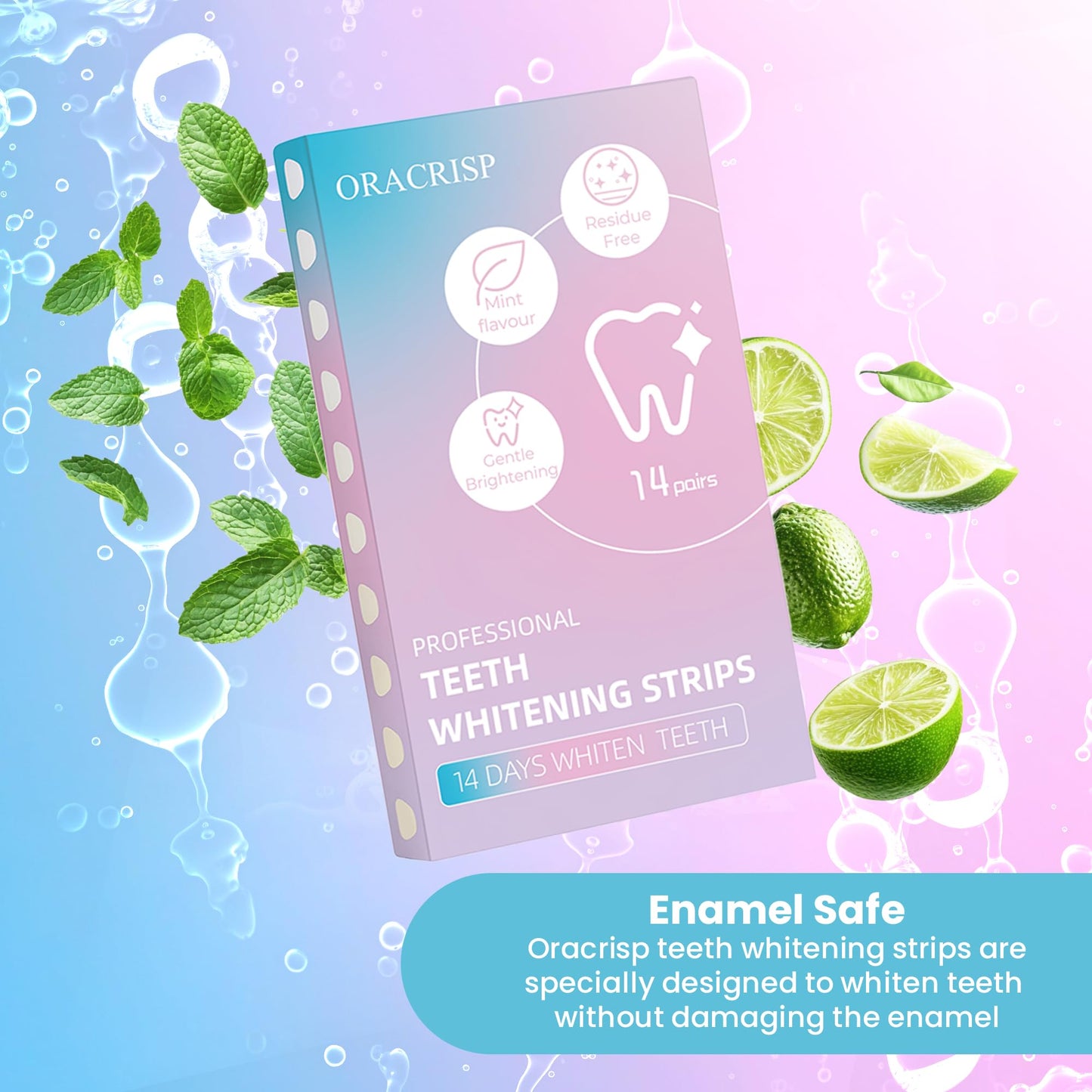 ORACRISP Teeth Whitening Strips 14 Treatments (28 Strips) - Deep Stains Removel - Enamel Safe Whitening Strips - Instant Teeth Whitening Strips