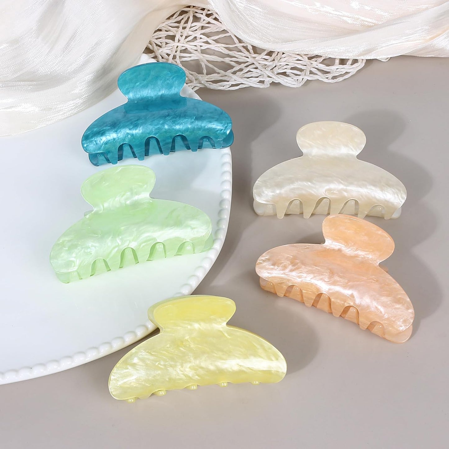 Hair Claw Clips - 10Pcs Medium Non-Slip Clips for Thick/Thin Hair | Strong Hold Styling Accessories for Women & Girls