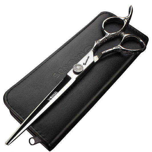 6/7-Inch Professional Hair Scissors Haircut Rose Pattern Hair Scissors Styling Tools Japanese Stainless Steel Scissor Set (7-in cutting scissors)