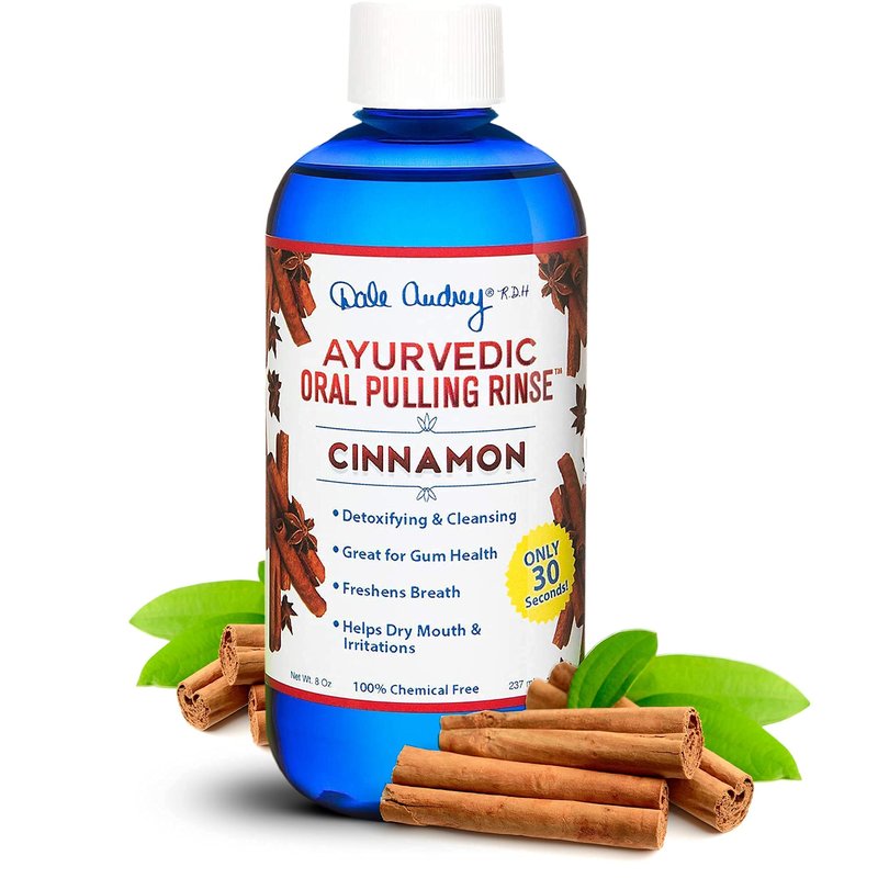 Oil Pulling for Teeth and Gums | Natural Oral Pulling Rinse Mouthwash | Cinnamon Flavor Mineralizing Tooth Paste for Whitening and Sensitive Teeth | Professional Flexible Metal Tongue Brush