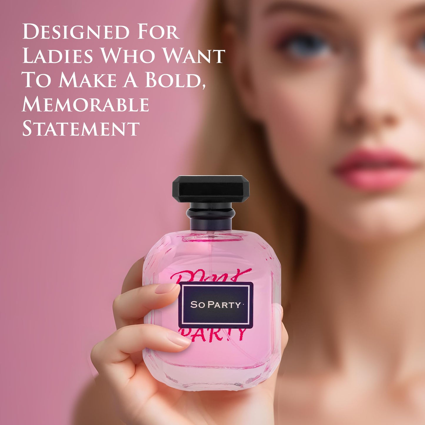 URBAN COLLECTION Pink So Party for Women Eau De Parfum 3.4 fl oz – Free of Paraben, Vegan & Cruelty-Free – Everyday Wear – Airy Lime with Hints of Sugar – Powdery Floral Base – Elegant 100ml Bottle