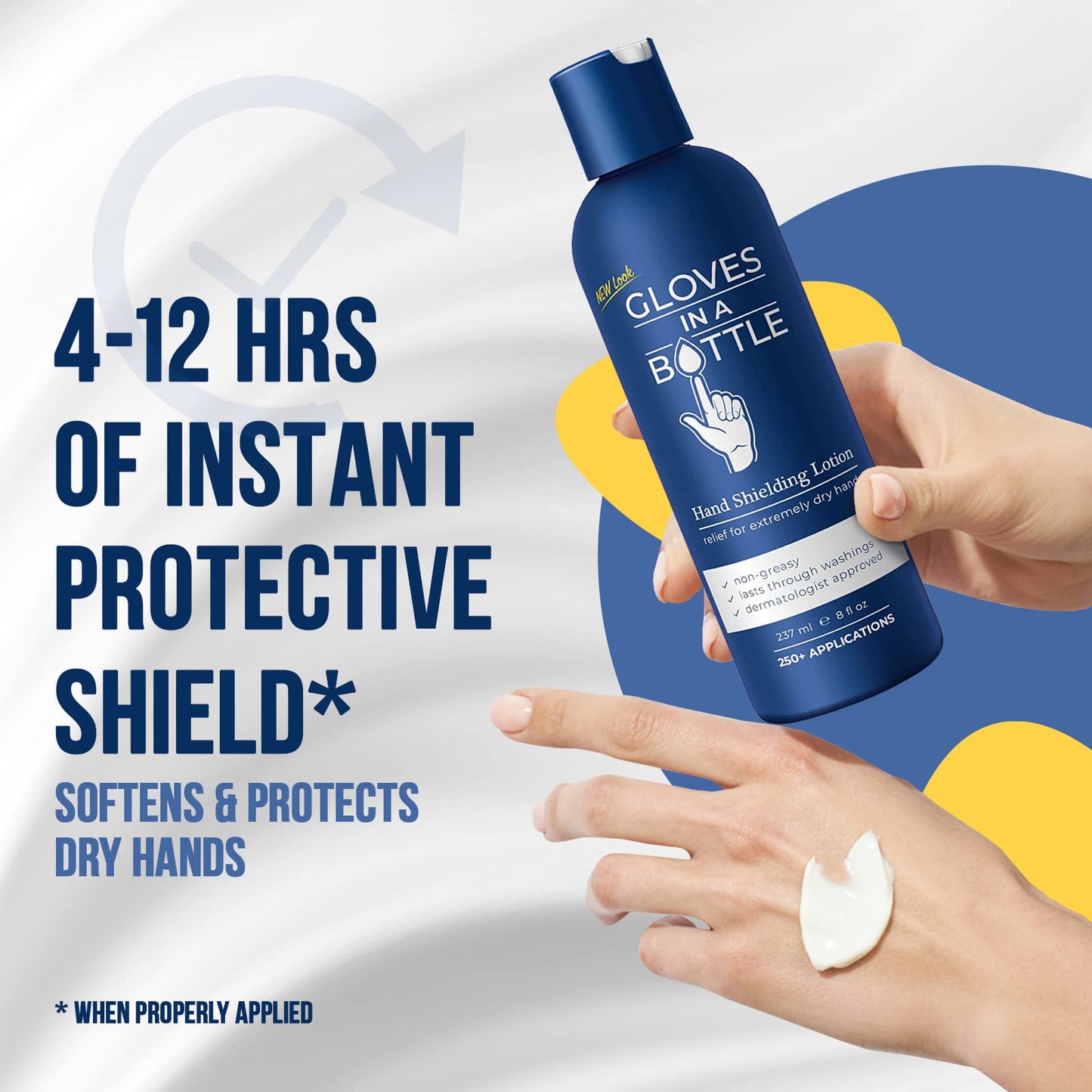 Gloves In A Bottle Shielding Lotion – Long-Lasting Barrier Moisturizer for Dry, Cracked Hands & Sensitive Skin | Non-Greasy, Fragrance Free Lotion | Safe for Men, Women & Babies 6 Months+ | 8 oz