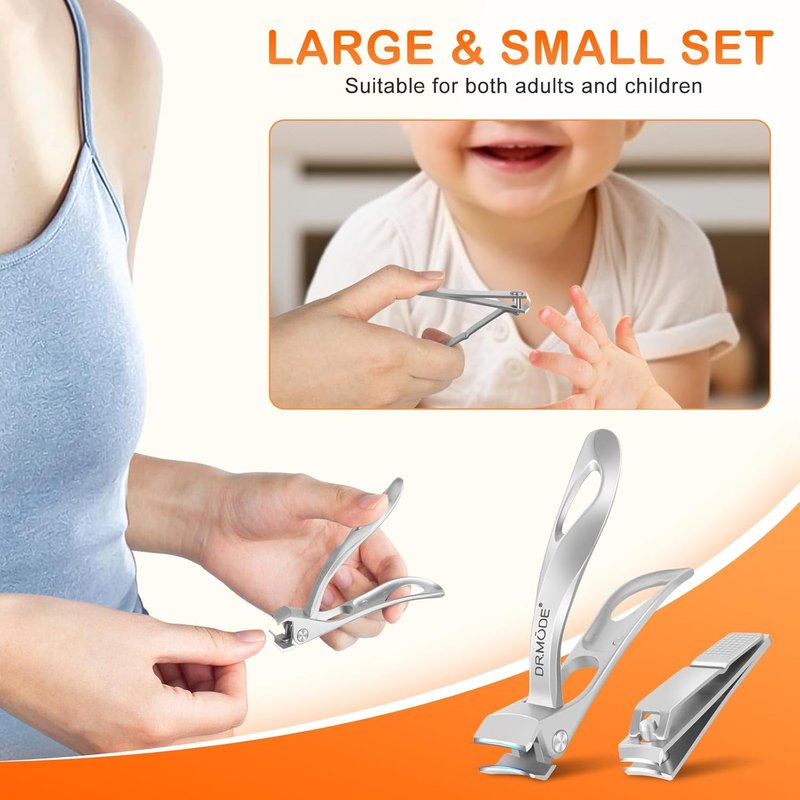 Toenail Clippers for Seniors - Ultra Sharp Large Nail Clippers Set | Slanted Angled Head, Heavy Duty Design