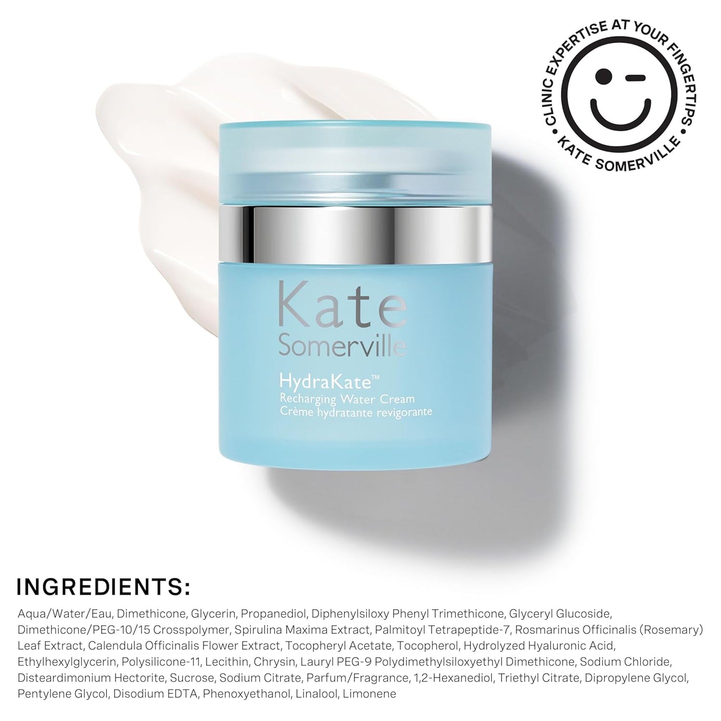 Kate Somerville HydraKate Recharging Water Cream - Hydrating Facial Moisturizer for Dry, Tired Skin | 1.7 Fl Oz