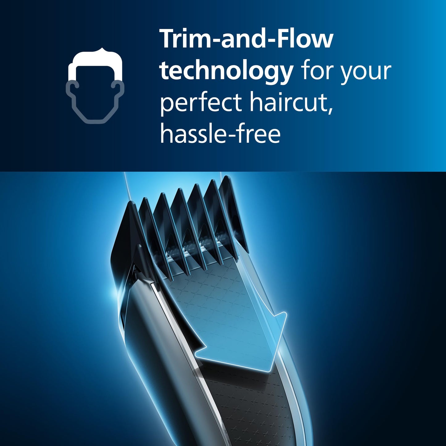 Norelco Philips Hair Clipper 3000 Series, Hair and Beard Trimmer, Trim-and-Flow Technology, DualCut Technology, DuraPower, 13 Length Settings, 45 Min. Runtime, Zero Maintenance, Model HC3525/40