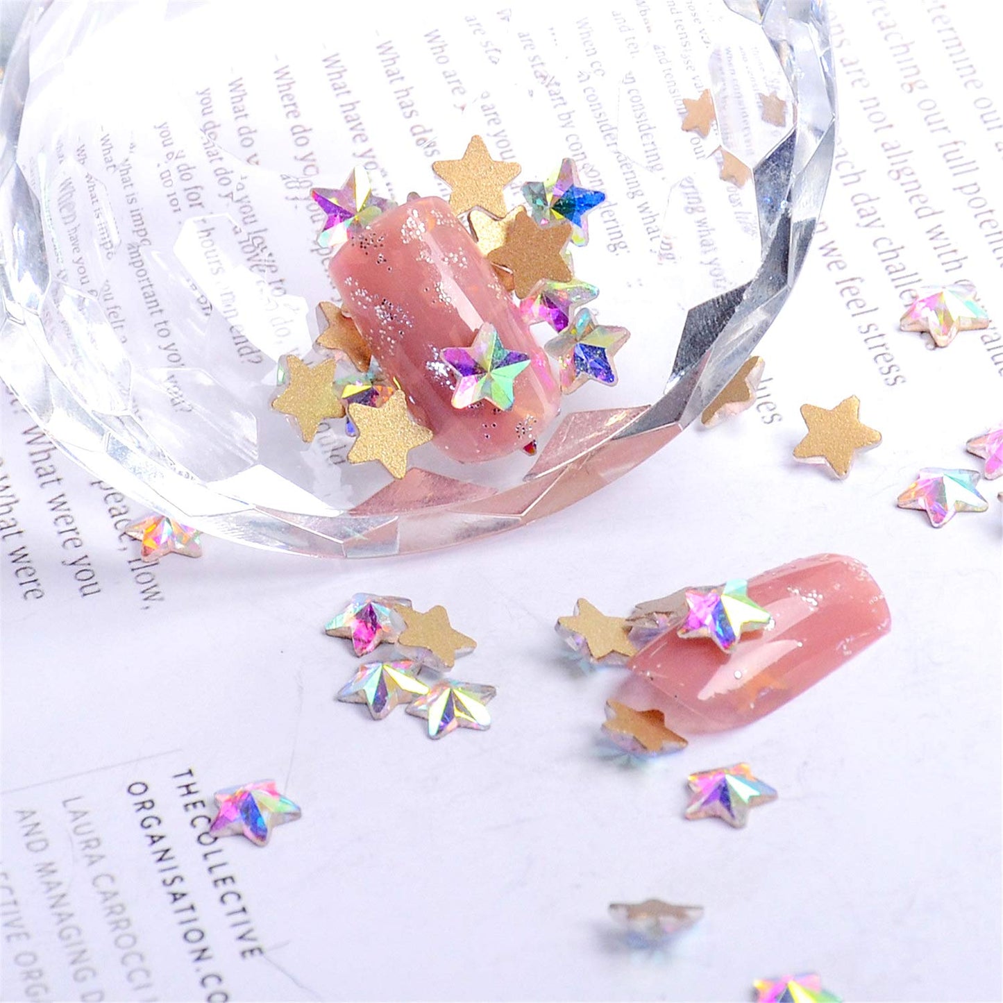 AD Beads Top Czech AB Crystal Multi-Shape Flatback Rhinestone Nail Art Decoration DIY (100 Pcs, 34. Star 8x8mm)