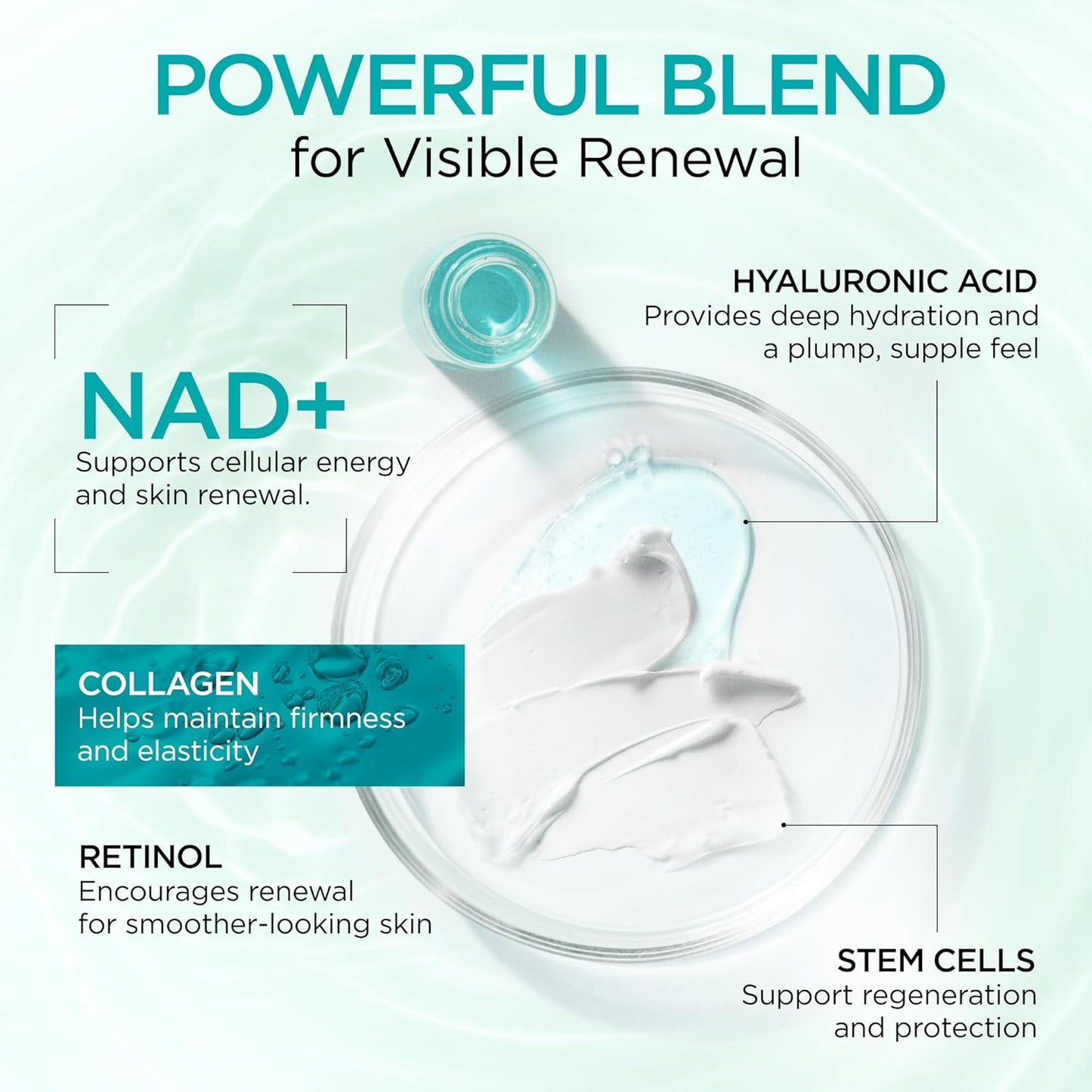 Collagen NAD+ Face Cream - Anti-Aging Moisturizer with Retinol & Hyaluronic Acid | 1.7 Oz, All Skin Types