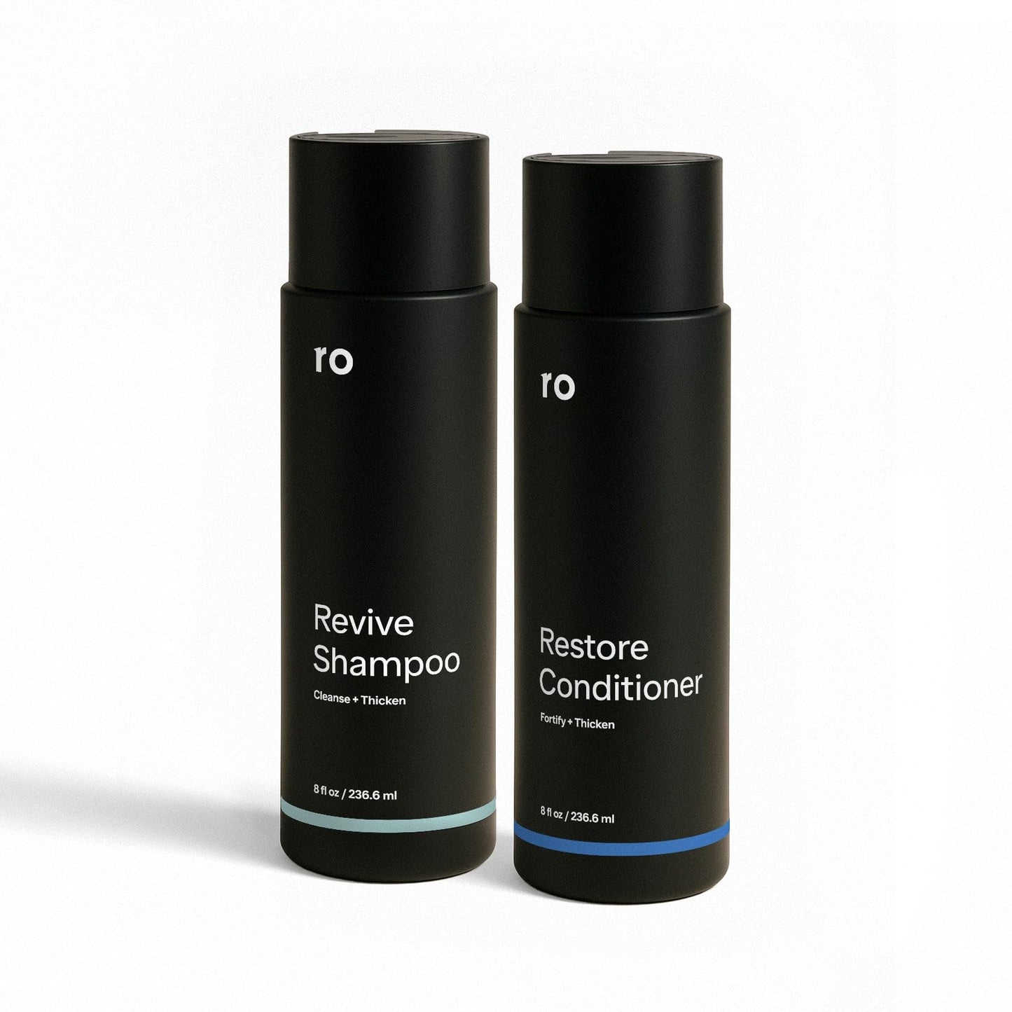 Ro Men's Revive Shampoo & Restore Conditioner Duo | Exfoliates, Clarifies, Fortifies & Moisturizes for Thicker Looking Hair, Made Without Sulfates, Parabens, or Phthalates | 8 fl oz (Pack of 2)