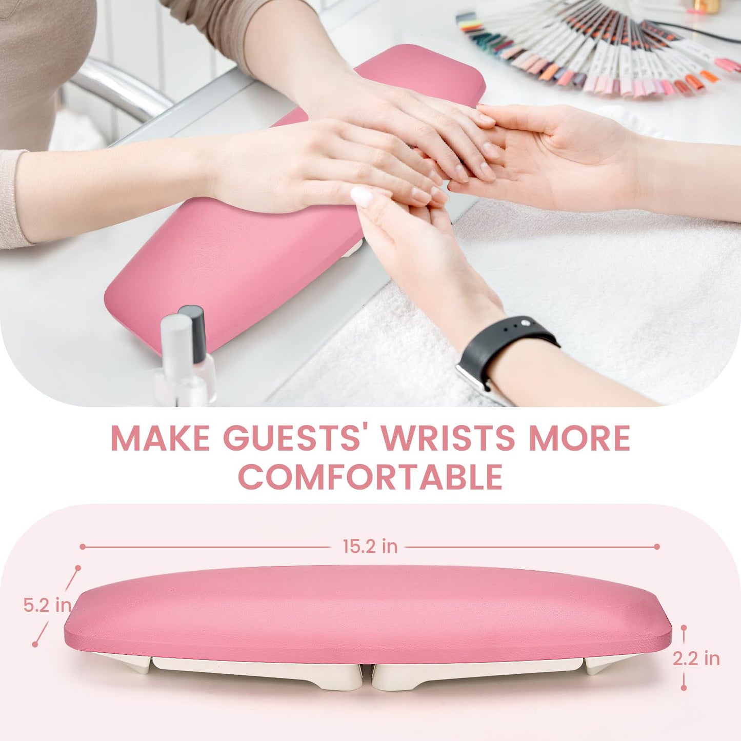 Nail Arm Rest for Nails Tech Must Have, 15.2 Inches Large Foldable Hand Rest Foot Stand Cushion Pillow for Clients, Manis & Pedis Supplies for Nail Stations