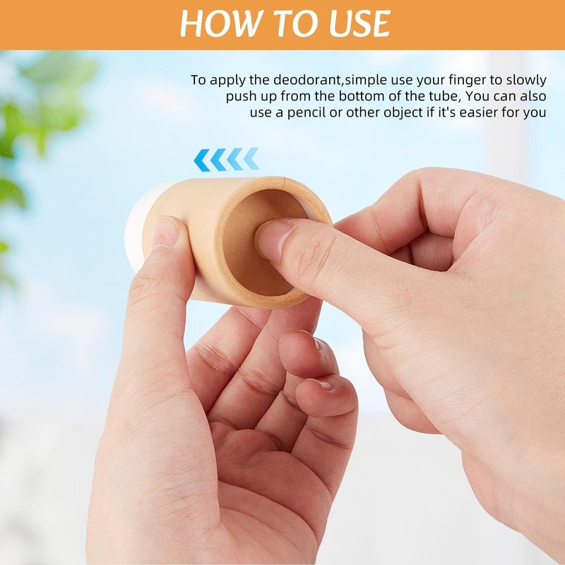 NICENEEDED 10 Pcs 2.1 oz Paperboard Deodorant Tubes, Empty Cardboard Deodorant Containers, Push-Up Style Kraft Paper Jar Tube Round Paperboard Solid Container for DIY Homemade Body Lotion Sticks