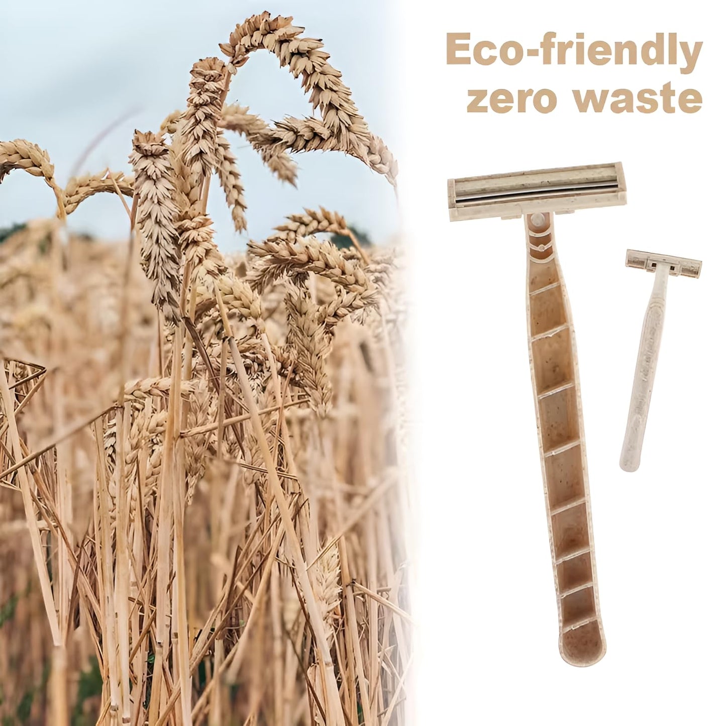 Disposable Razors Bulk for Men & Women – Twin Blade Unisex Shavers – Eco-Friendly, Biodegradable, Non-Toxic, Made from Recycled Wheat Straw 200 Count (Pack of 4)