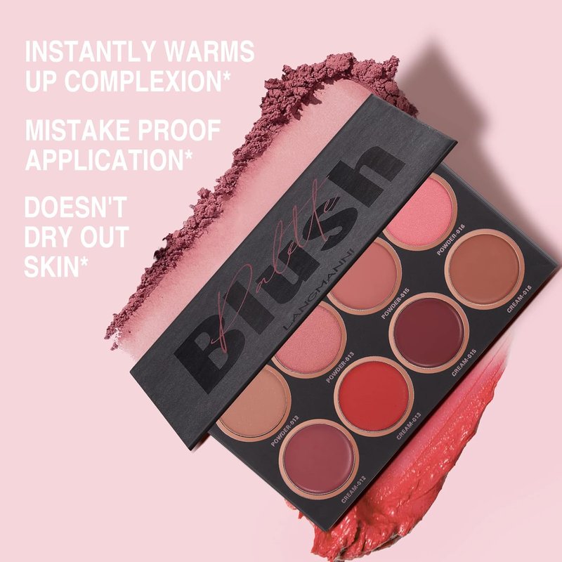 Blush Makeup Palette - 8 Color Matte & Shimmer Blush and Highlighter Set | Mineral Contour Makeup