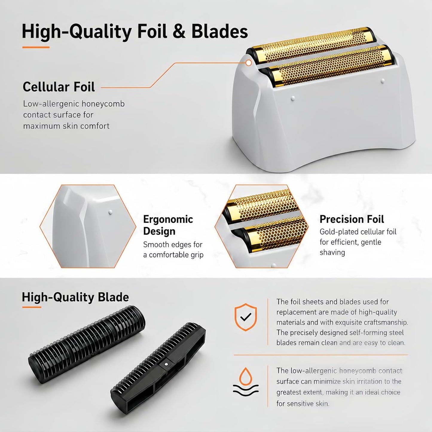 Pro Shaver Replacement Foil & Cutters - Compatible with Andis ProFoil Lithium | 2 Pack
